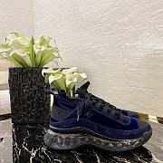 Chanel Low Top Runner Navy Velvet Clear Sole  - 3