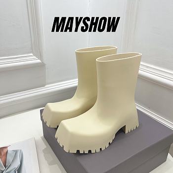 	 Balenciaga Trooper Rubber Boot Beige