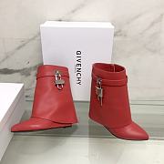 Givenchy Shark Lock Red Ankle Boots  - 5