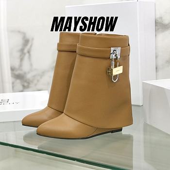 	 Givenchy Shark Lock Tan Ankle Boots