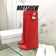 	 Givenchy Shark Lock Red Pants Boots - 1