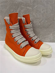 Rick Owens DRKSHDW Fogachine Mega Lace Orange Canvas High Top - DS01B7800DMW1 5311 - 2