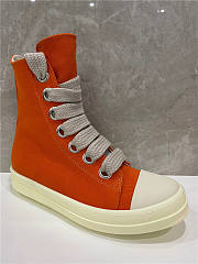 Rick Owens DRKSHDW Fogachine Mega Lace Orange Canvas High Top - DS01B7800DMW1 5311 - 4