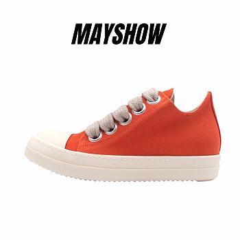 Rick Owens DRKSHDW Fogachine Mega Lace Orange Canvas Low Top - DU01B7802DMW1 5311