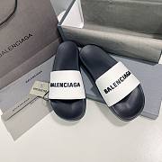 Balenciaga Pool Slides Logo White Black - 565826W1S879010 - 4