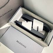 Balenciaga Pool Slides Logo White Black - 565826W1S879010 - 2