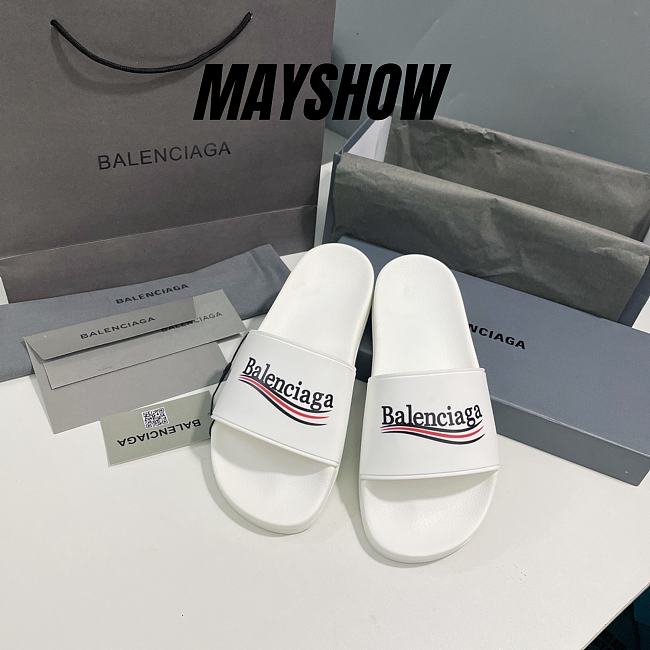 	 Balenciaga Pool Slide White  - 1