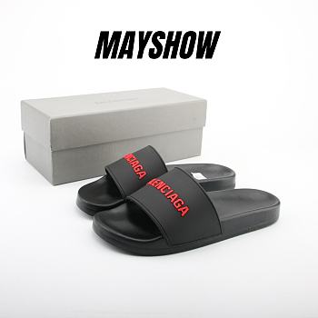 Balenciaga Pool Slide Black Red