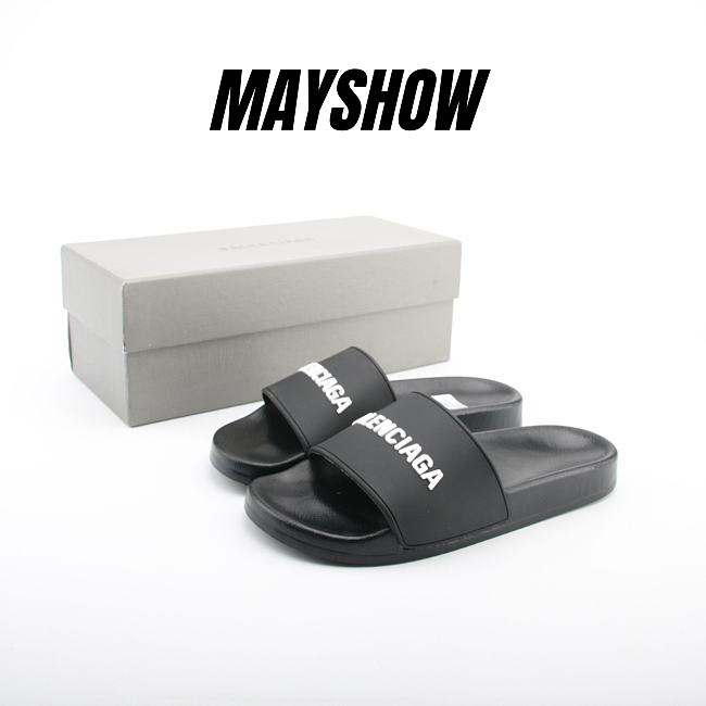 Balenciaga Pool Slide Black White - 565826 W1S80 1006 - 1