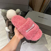 	 Balenciaga Furry Slide Pink - 3