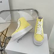 Celine Jane Mid Lace-up Sneaker In Yellow - 2