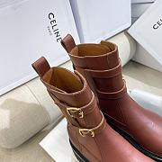 Celine Bulky Buckled Medium Boot In Calfskin Brown - 346513607C.19EB - 4