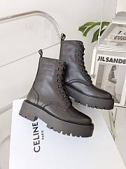 Celine Bulky Laced Up Boot In Shiny Bull Black - 345553579C.38NO - 5