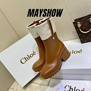 Chloe Sooty Brown Betty Rain Boot In PVC & Canvas - CHC21U450S225E - 1