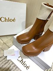 Chloe Sooty Brown Betty Rain Boot In PVC & Canvas - CHC21U450S225E - 2