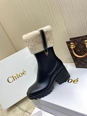 Chloe Black Shearling Betty Rain Boot - CHC21W544M9001 - 3