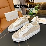 Chloe Mild Beige Lauren Sneaker In Lace - CHC19U108D26J1 - 1