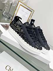 Chloe Black Lauren Sneaker In Lace - CHC19U108D2001 - 2