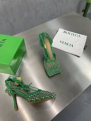 Bottega Veneta Parakeet Sparkle Stretch Lace-Up Sandal - 667206V0GU13750 - 2