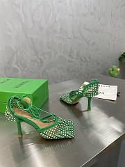 Bottega Veneta Parakeet Sparkle Stretch Lace-Up Sandal - 667206V0GU13750 - 4