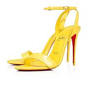 	 Christian Louboutin Loubigirl 100 Yellow Patent Sandals - 3210850Y298 - 5