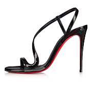 Christian Louboutin Rosalie 100 Black Patent Sandals - 3210525B439 - 3