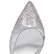 	 Christian Louboutin Spikaqueen 100 Silver PVC Pumps - 3220981S281 - 5