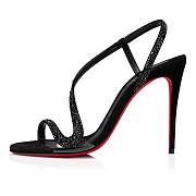 	 Christian Louboutin Rosalie 100 Black Suede Sandals - 3221246B627 - 5