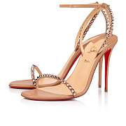 Christian Louboutin So Me 100 Nude Leather Sandals - 1200129H424 - 3