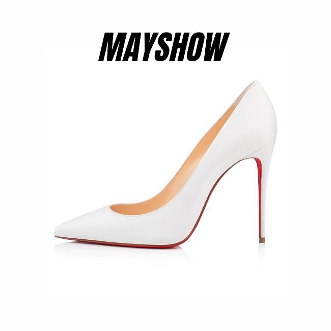 Christian Louboutin Kate 100 White Nappa Pumps - 3190048W222 - 1