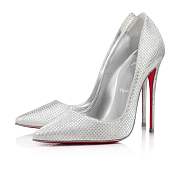 Christian Louboutin So Kate 120 Silver Glittered Cotton Pumps - 1220782S211 - 5