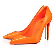 Christian Louboutin Kate 100 Orange Patent Pumps - 1231101O285 - 5