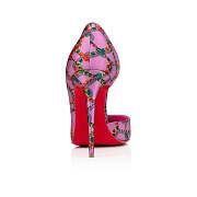 Christian Louboutin Iriza 100 Pink Crepe Satin Naja Chain Print Pumps - 1230115P754 - 3