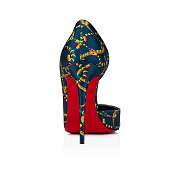 Christian Louboutin Iriza 100 Blue Crepe Satin Naja Chain Print Pumps - 12301154010 - 3