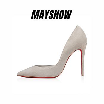 Christian Louboutin Iriza 100 Grey Suede Pumps - 1210516I571