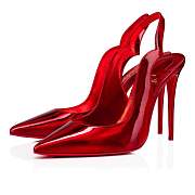 Christian Louboutin Hot Chick Sling 100 Red Patent Pumps - 3220505R492 - 4