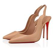 Christian Louboutin Hot Chick Sling 100 Nude 2 Nappa Pumps - 3220465N286 - 4