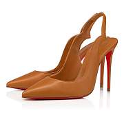 Christian Louboutin Hot Chick Sling 100 Nude 4 Nappa Pumps - 3220465N288 - 5