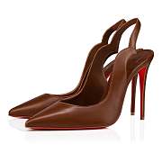 Christian Louboutin Hot Chick Sling 100 Nude 6 Nappa Pumps - 3220465N289 - 4