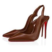 Christian Louboutin Hot Chick Sling 100 Nude 7 Nappa Pumps - 3220465N290 - 4