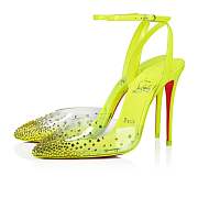 Christian Louboutin Spikaqueen 100 Fluo Yellow PVC and Strass Pumps - 1230759T976 - 5