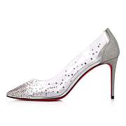 	 Christian Louboutin Degrastrass PVC 85 Silver PVC and Strass Pumps - 1220712S281 - 3