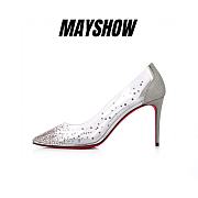 	 Christian Louboutin Degrastrass PVC 85 Silver PVC and Strass Pumps - 1220712S281 - 1