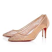 Christian Louboutin Follies Strass 70 Beige Fishnet and Strass Pumps - 3180581F065 - 4