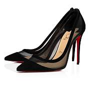 	 Christian Louboutin Galativi 100 Black Suede and Fishnet Pumps - 1200557CM47 - 5