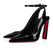 	 Christian Louboutin Condora Sling 100 Black Patent Pumps - 1230136B439 - 4