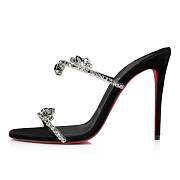 Christian Louboutin Just Queen 100 Black Suede Sandals - 1231210B702 - 2