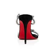 Christian Louboutin Just Queen 100 Black Suede Sandals - 1231210B702 - 3