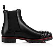 Christian Louboutin Melon Spikes Black Leather and Spikes Ankle Boots - 3181222B026 - 4