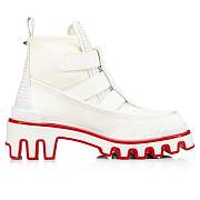 Christian Louboutin Buckle Dune Woman White Leather Low Boots - 1230799W360 - 3